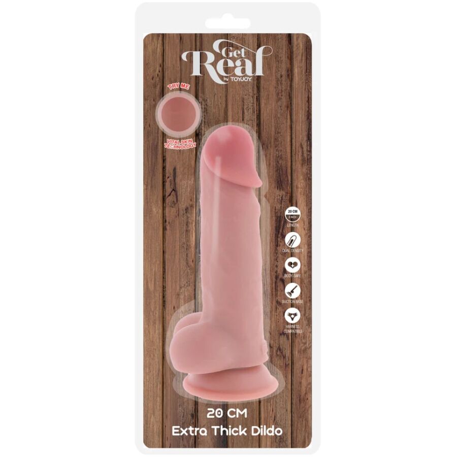 Gode réaliste Deluxe extra épais avec testicules 20 cm – Get Real — vue 5