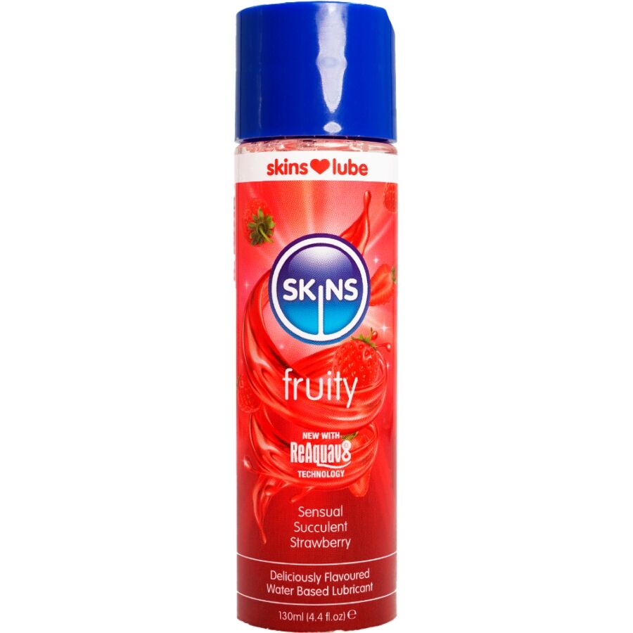 Lubrifiant fruité à base d'eau fraise 130 ml – Skins