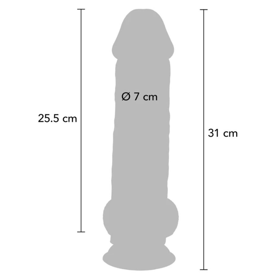 Gode réaliste Deluxe extra épais avec testicules 31 cm – Get Real — vue 4