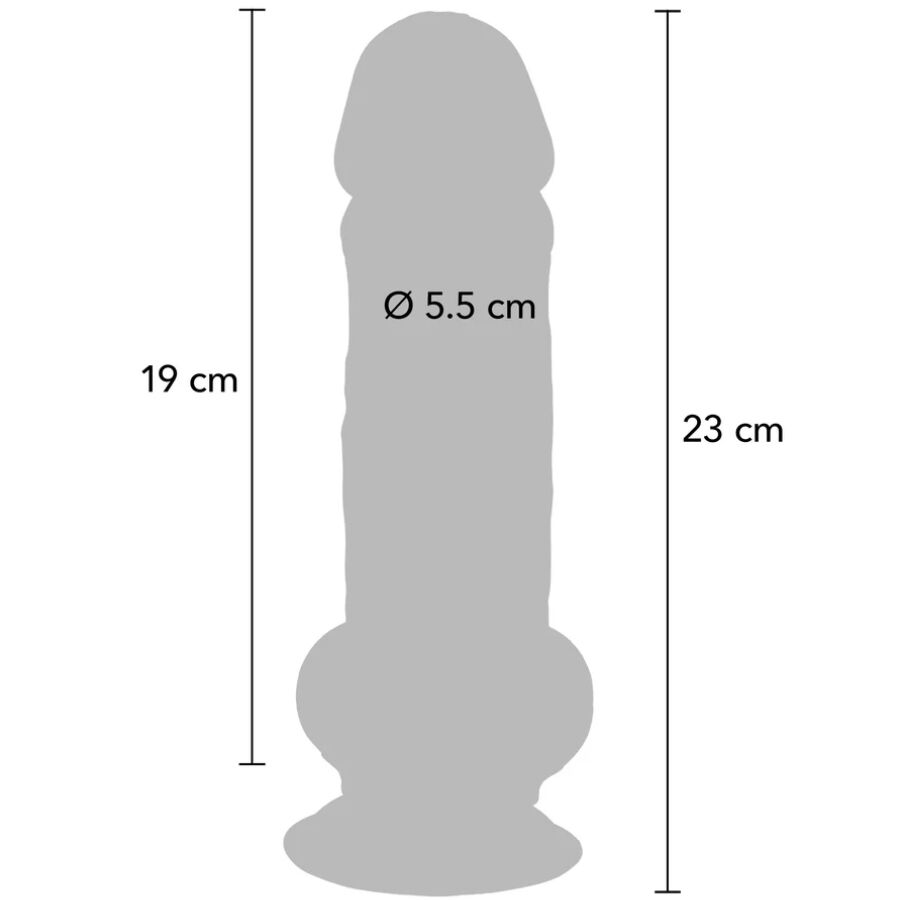 Gode réaliste Deluxe extra épais avec testicules 23 cm – Get Real — vue 4