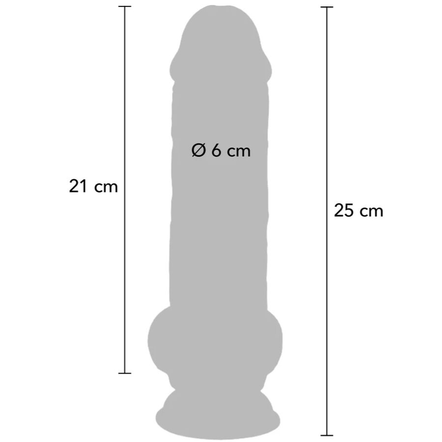 Gode réaliste Deluxe extra épais avec testicules 25 cm – Get Real — vue 4