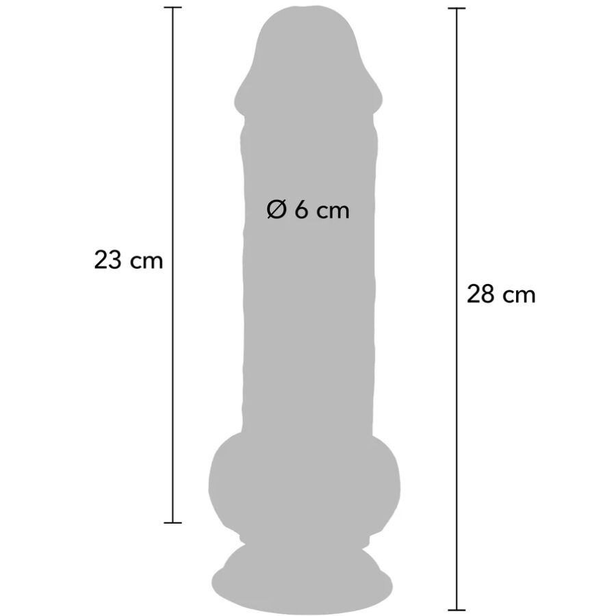 Gode réaliste Deluxe extra épais avec testicules 28 cm – Get Real — vue 4