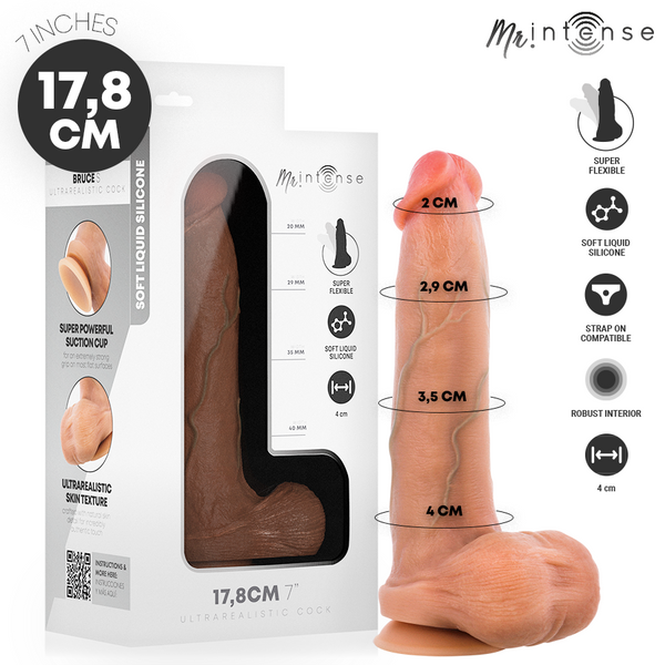 Gode réaliste Bruce S avec testicules 17,8 cm – Mr. Intense Dildos — vue 1
