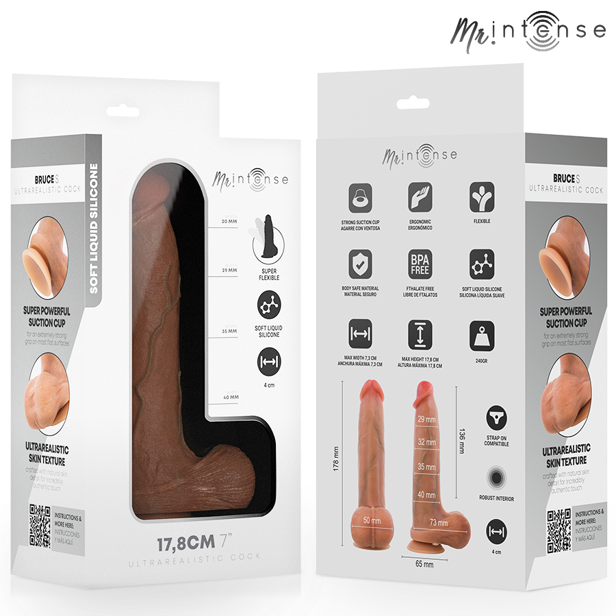 Gode réaliste Bruce S avec testicules 17,8 cm – Mr. Intense Dildos — vue 8