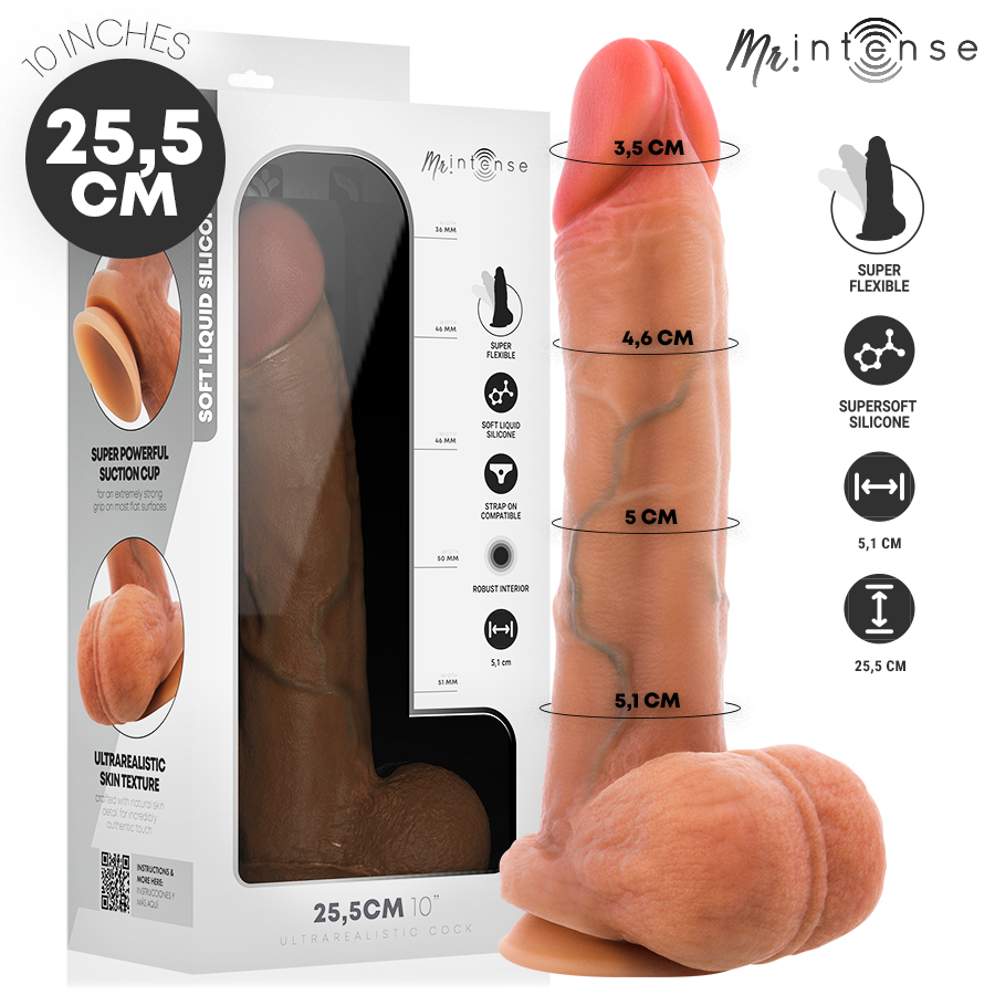 Gode réaliste Gary XL avec testicules 25,5 cm – Mr. Intense Dildos — vue 1