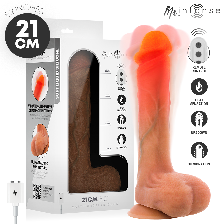 Gode vibrant réaliste chauffant Bradley 21 cm – Mr. Intense – vue principale sur fond blanc