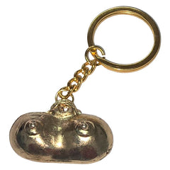 Porte-clés métallique doré motif poitrine – Diablo Picante