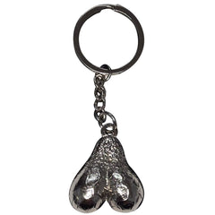 Porte-clés métallique argenté motif anatomique – Diablo Picante