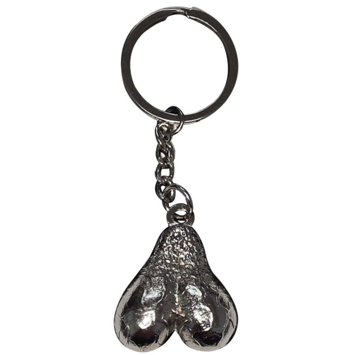 Porte-clés métallique argenté motif anatomique – Diablo Picante