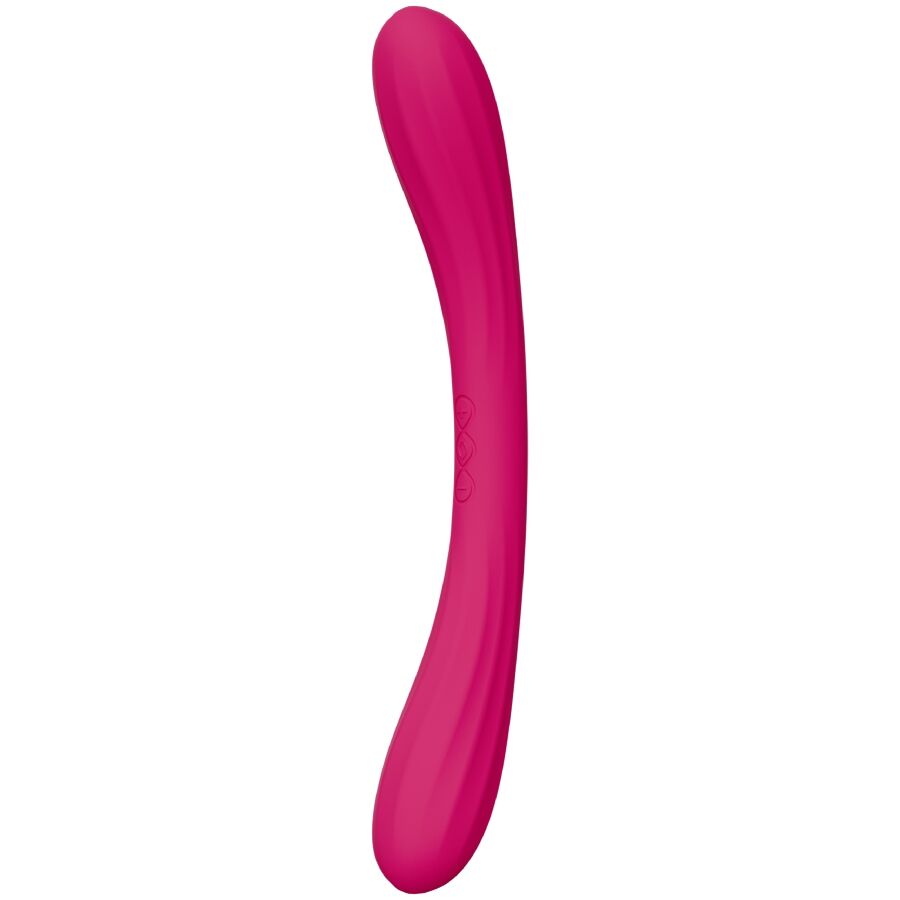 LELO - BOOMERANG VIBRATEUR À DOUBLE EXTRÉMITÉ CERISE – vue 2