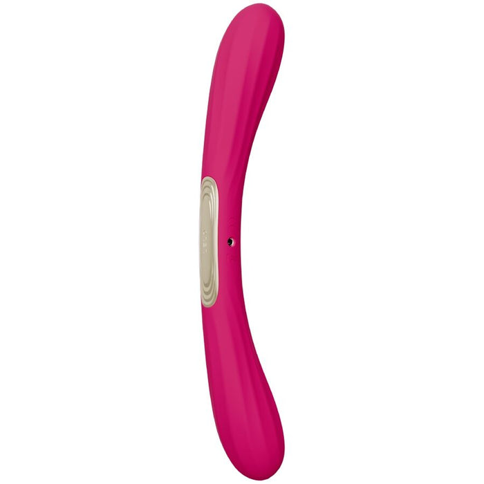 LELO - BOOMERANG VIBRATEUR À DOUBLE EXTRÉMITÉ CERISE – vue 1