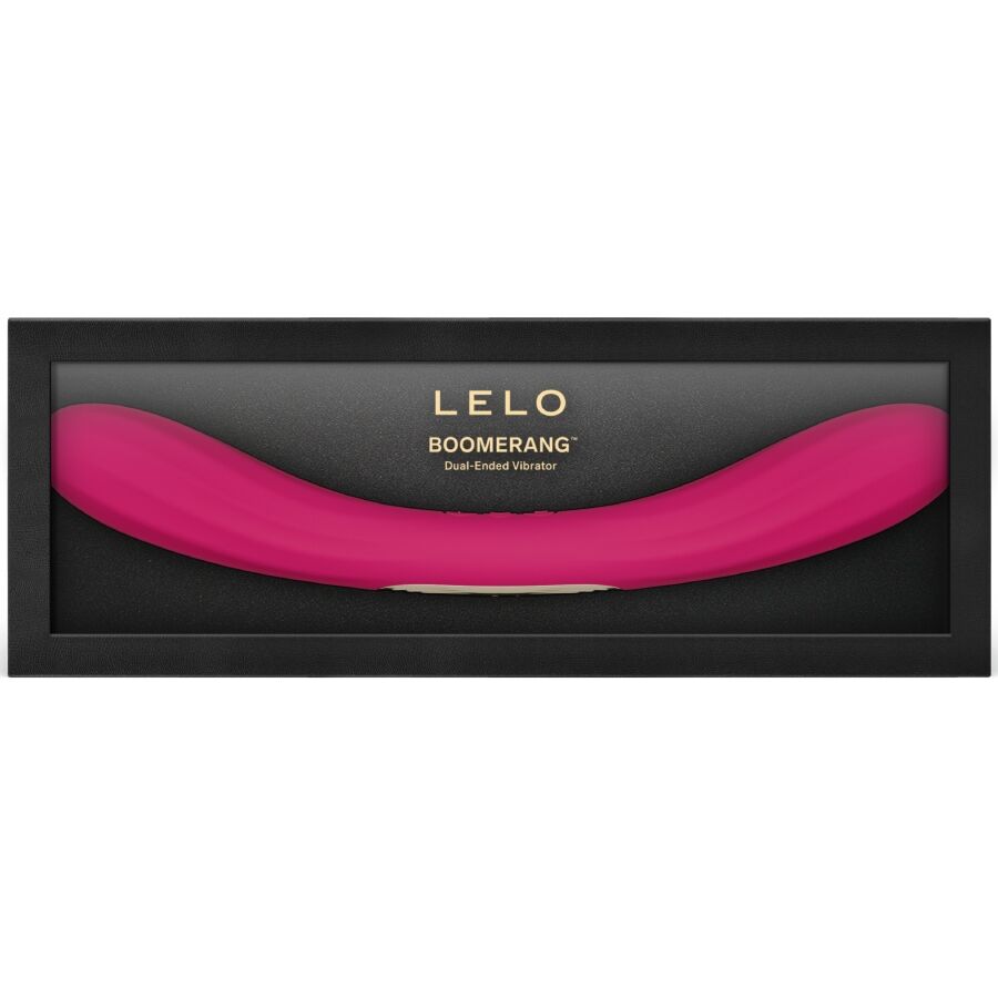 LELO - BOOMERANG VIBRATEUR À DOUBLE EXTRÉMITÉ CERISE – vue 4