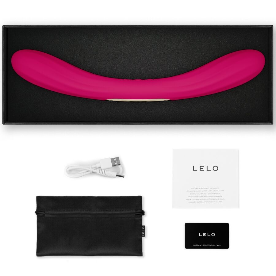 LELO - BOOMERANG VIBRATEUR À DOUBLE EXTRÉMITÉ CERISE – vue 3