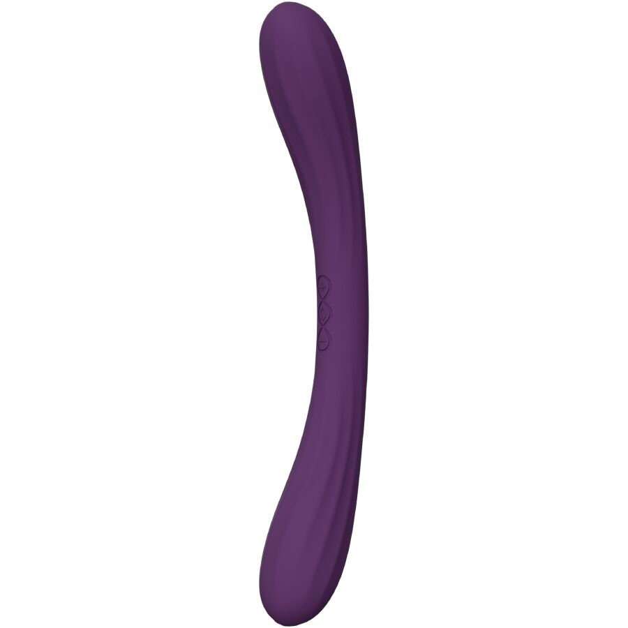 LELO - BOOMERANG VIBRATEUR À DOUBLE EXTRÉMITÉ VIOLET – vue 2
