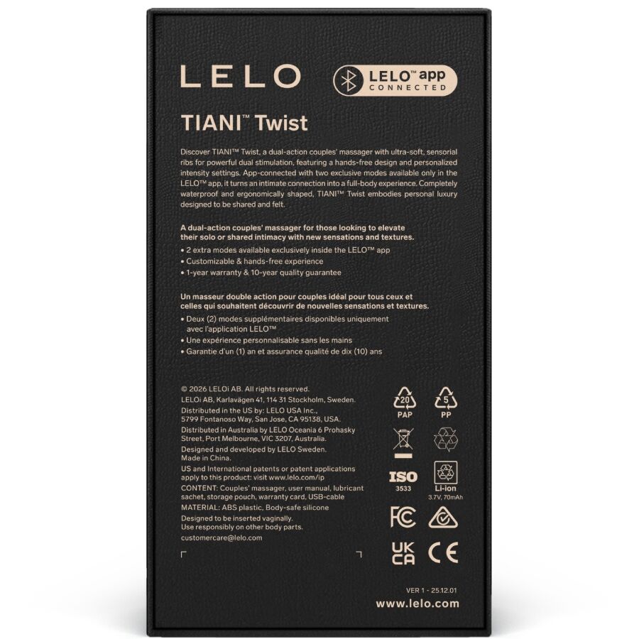 LELO - TIANI TWIST VIBRATEUR POUR COUPLES ROSE PÂLE – vue 4