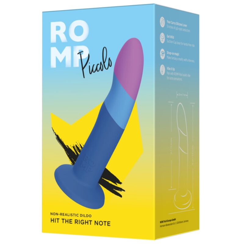 Romp - Piccolo Godemichet En Silicone Avec Ventouse Tricolore 14 Cm - vue 6