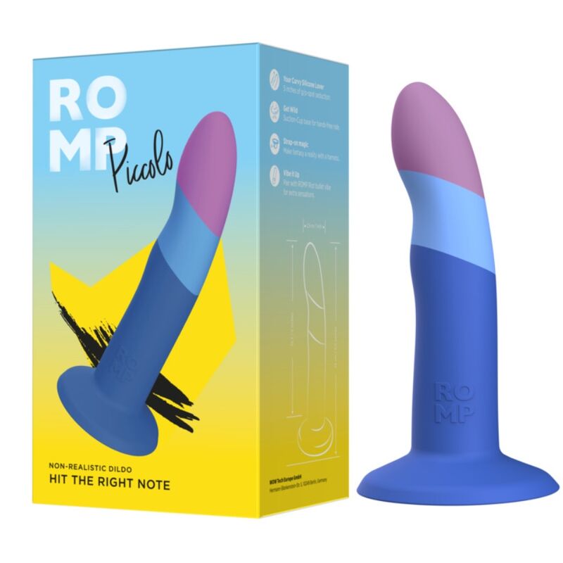 Romp - Piccolo Godemichet En Silicone Avec Ventouse Tricolore 14 Cm - vue 5