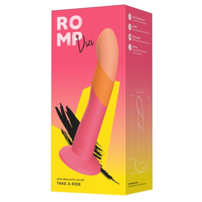 Romp - Dizi Godemichet En Silicone Avec Ventouse Tricolé 18 Cm - vue 5