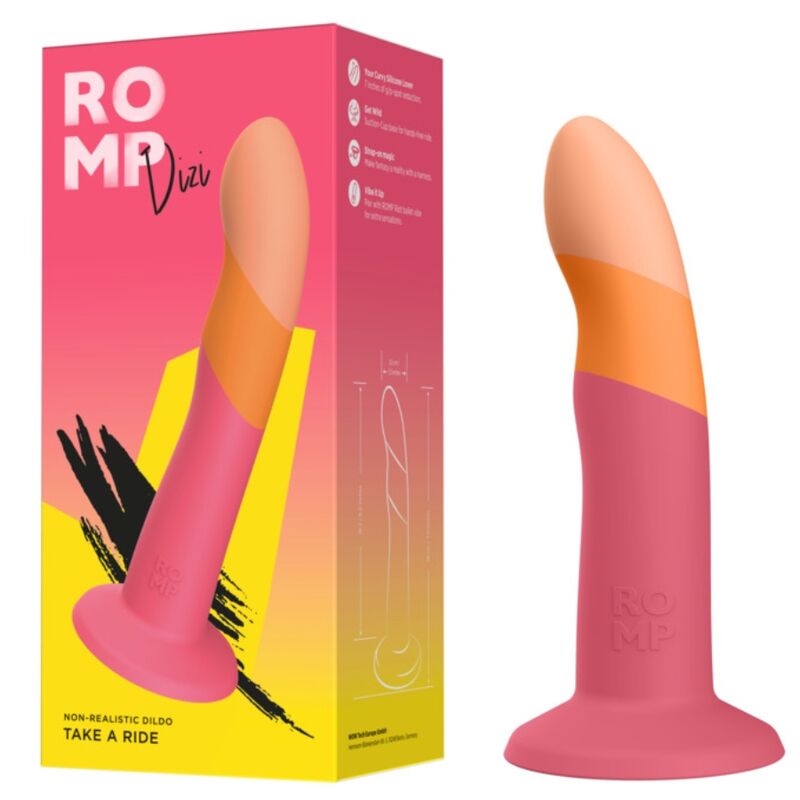 Romp - Dizi Godemichet En Silicone Avec Ventouse Tricolé 18 Cm - vue 4