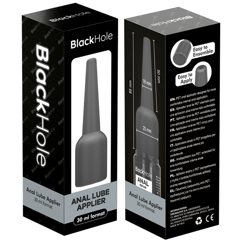 Applicateur de lubrifiant anal taille S 30 ml – Black Hole