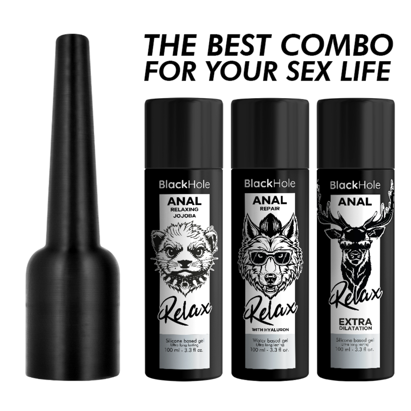 Applicateur de lubrifiant anal taille L 100 ml – Black Hole