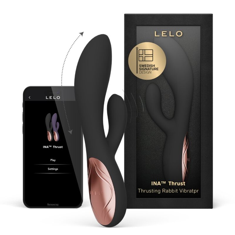 LELO - INA THRUST RABBIT VIBRATEUR À POUSSÉE NOIR – vue 1