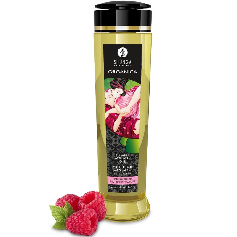 Huile de massage bio Framboise 240 ml – Shunga – image 1