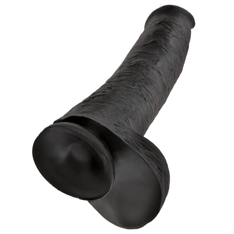 Gode réaliste avec testicules 38 cm noir – King Cock — vue 2