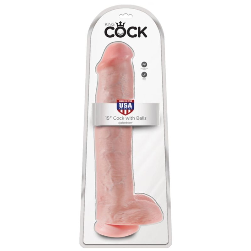 Gode réaliste avec testicules 38 cm – King Cock — vue 6