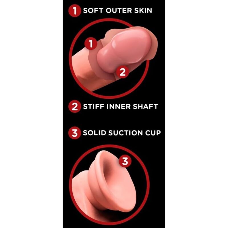 Gode réaliste King Cock Plus triple densité avec testicules 23 cm chair – King Cock — vue 5