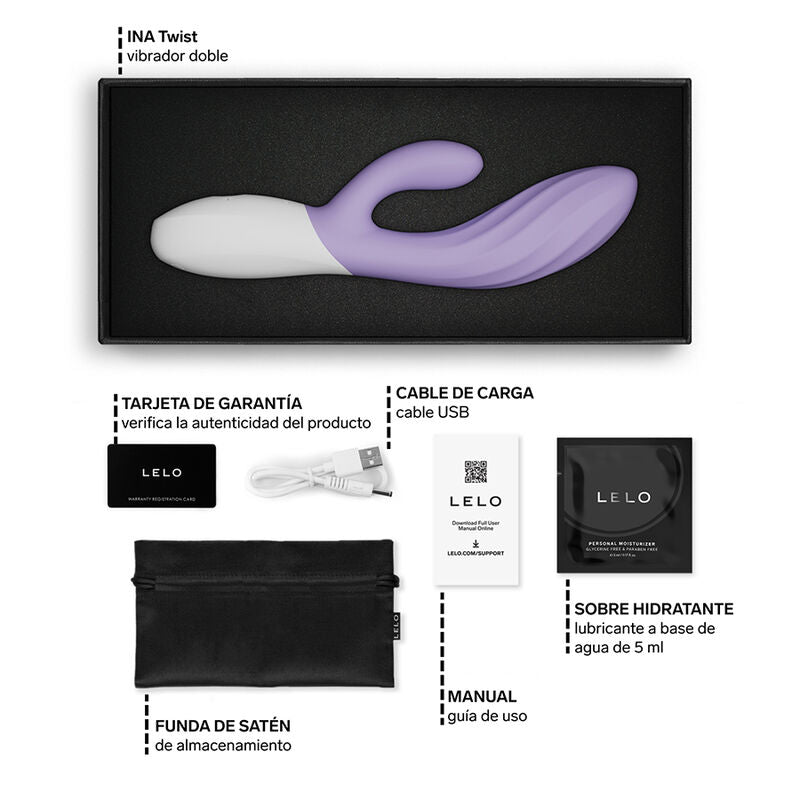 Vibrateur rabbit LELO Ina Twist lavande – vue 6