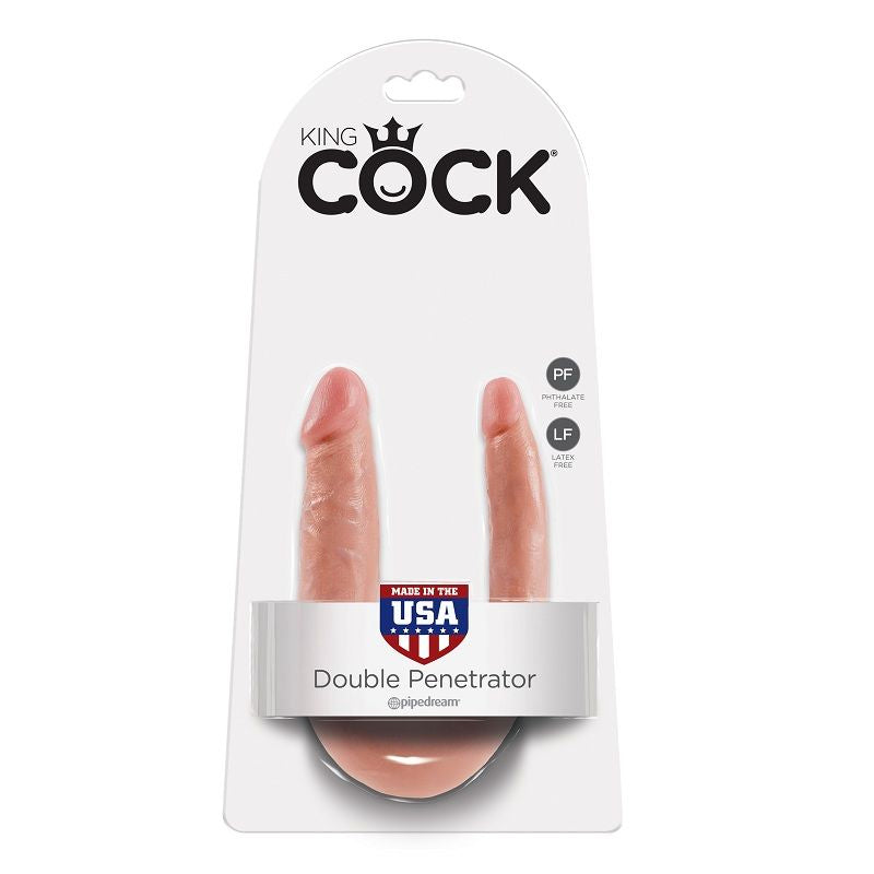 Double gode 12,7 cm naturel – King Cock — vue 5