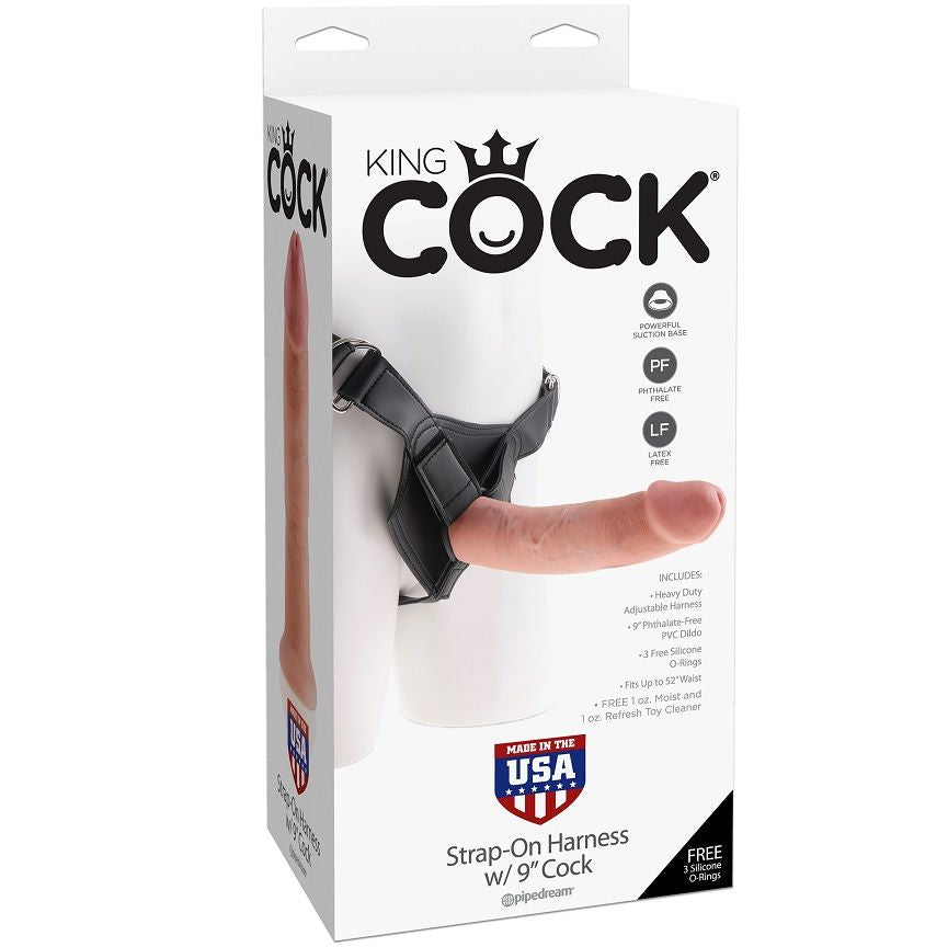 Gode pour harnais 22,9 cm naturel – King Cock — vue 4