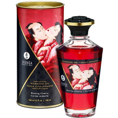 Huile de massage effet chaleur saveur intense de cerise 100 ml – Shunga – vue 1