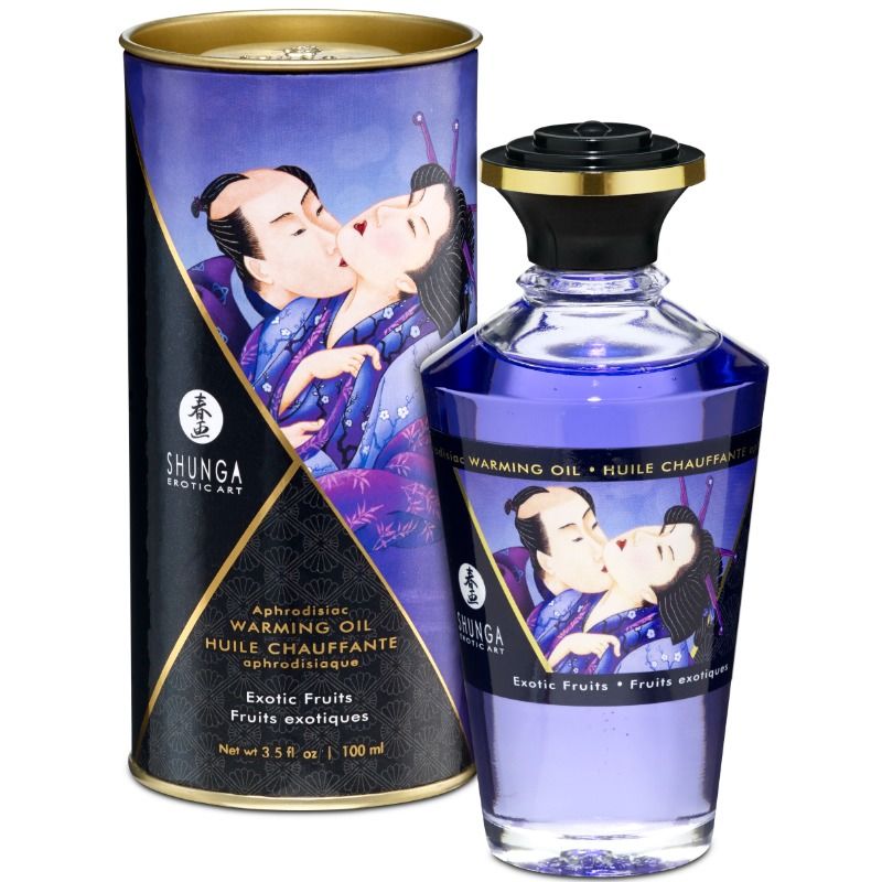 Huile de massage effet thermique saveur fruits exotiques 100 ml – Shunga – vue 1