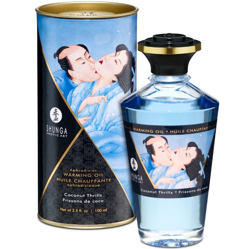 Huile de massage effet chaleur saveur coco 100 ml – Shunga – vue 1