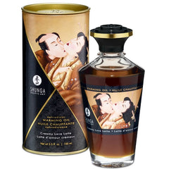 Huile de massage à effet chaleur saveur creamy love latte 100 ml – Shunga – vue 1