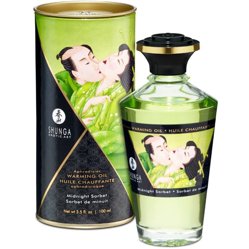 Huile de massage à effet chaleur saveur sorbt de minuit 100 ml – Shunga – vue 1
