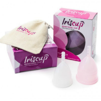 Coupe menstruelle IrisCup rose taille S avec sac stérilisateur – IrisCup — vue 3