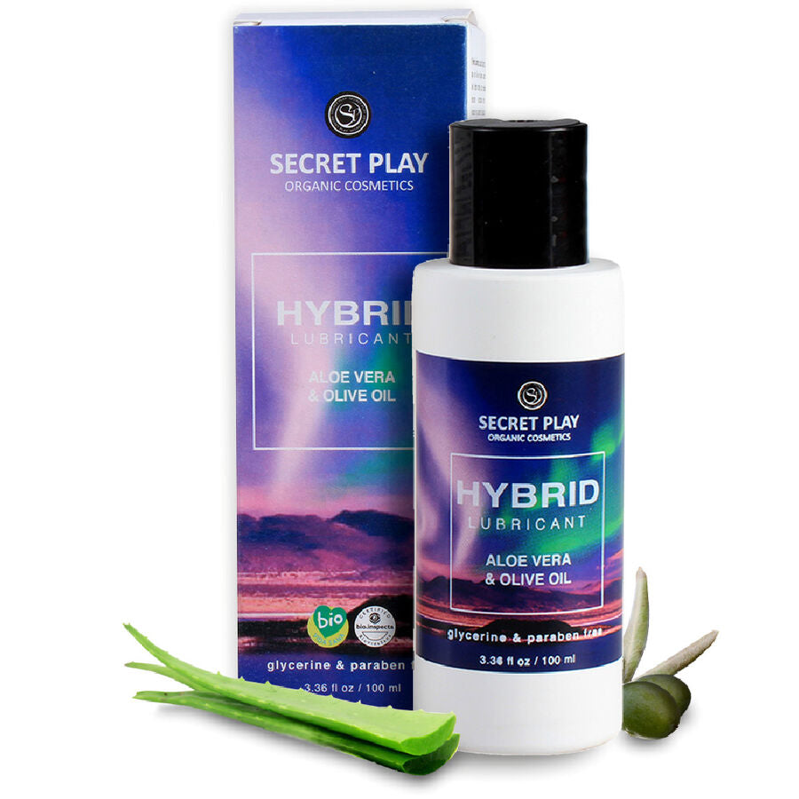 Lubrifiant bio hybride 100 ml – Secretplay sur fond blanc