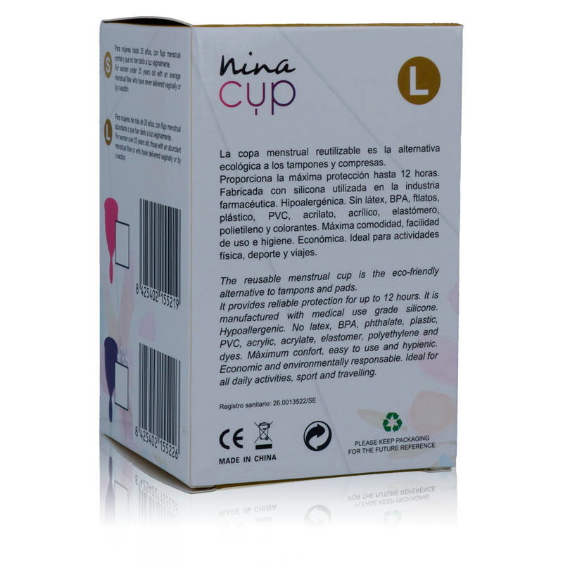 Coupe menstruelle Nina Cup rose taille L – Nina Kikí — vue 6