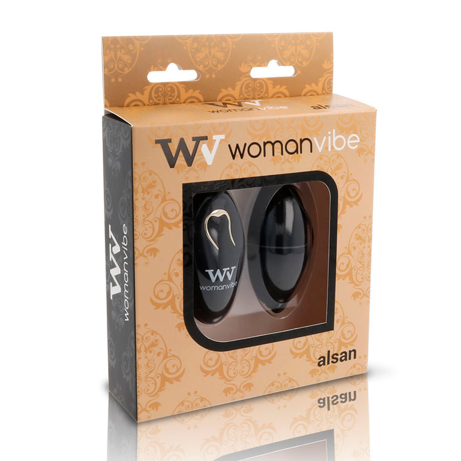 Œuf vibrant Alsan noir avec télécommande – Womanvibe