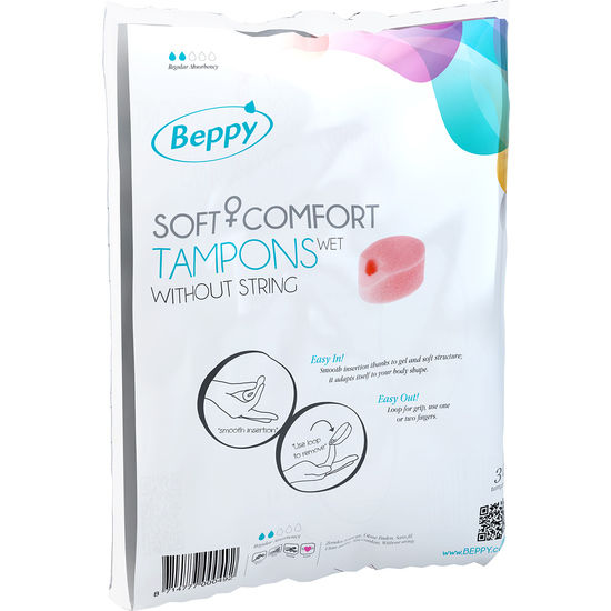 Tampons sans ficelle Soft Comfort Wet, 30 unités – Beppy