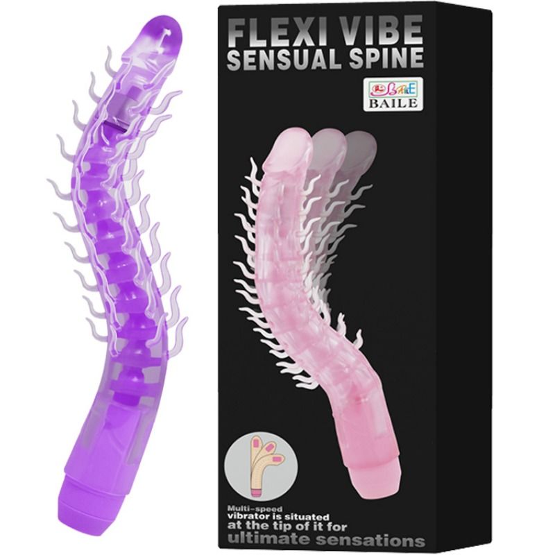 Gode vibrant flexible Sensual Spine 23,5 cm lilas – Baile