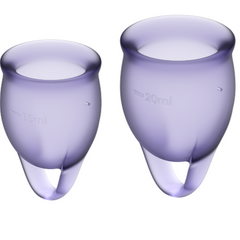 Duo de coupes menstruelles Feel Confident violet 15 et 20 ml – Satisfyer