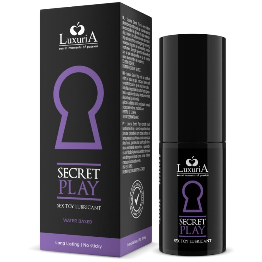 Lubrifiant pour sextoys Luxuria Secret Play 30 ml – IntimateLine – vue principale sur fond blanc