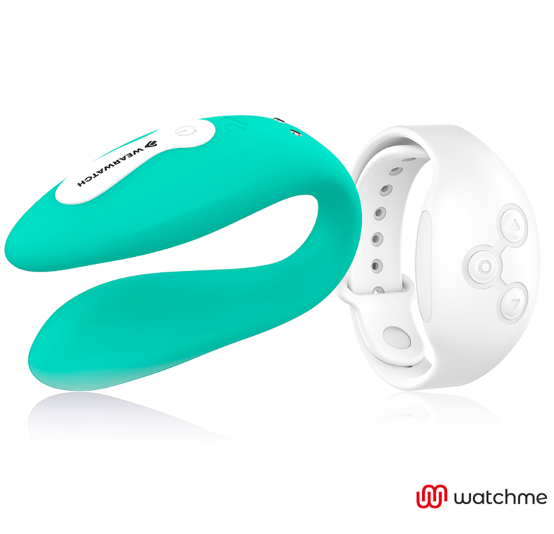 Vibrateur WatchMe Dual Pleasure aquamarine et blanc – WearWatch
