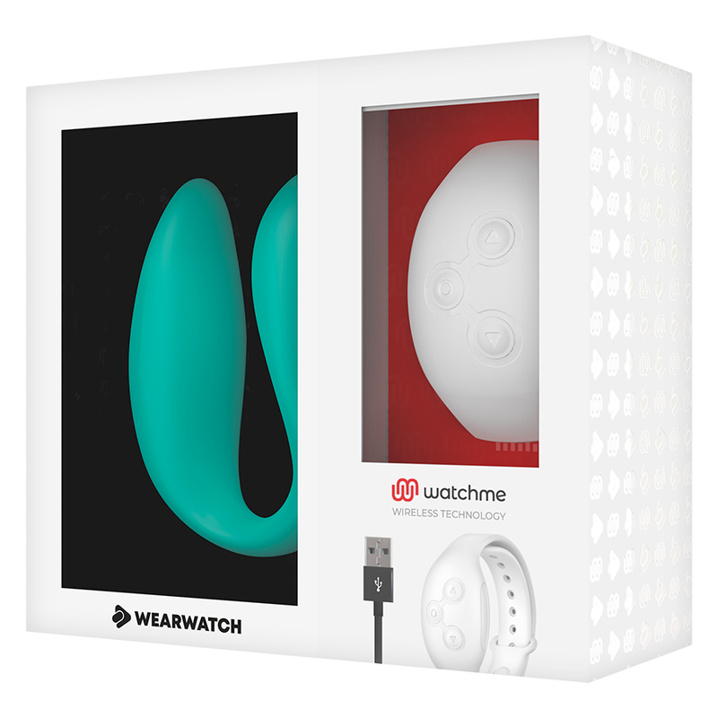 Vibrateur WatchMe Dual Pleasure aquamarine et blanc – WearWatch