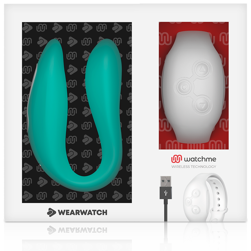 Vibrateur WatchMe Dual Pleasure aquamarine et blanc – WearWatch