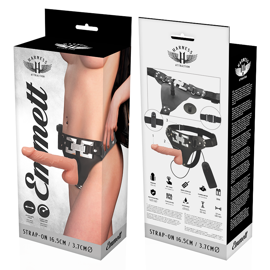 Coffret Harnais Emmett avec gode vibrant 16,5 cm